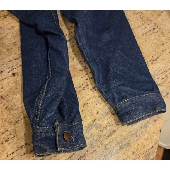 Pine Grove Men's Sz S Red Plaid Flannel Lined Denim Jacket  Trucker - Picture 11 of 16